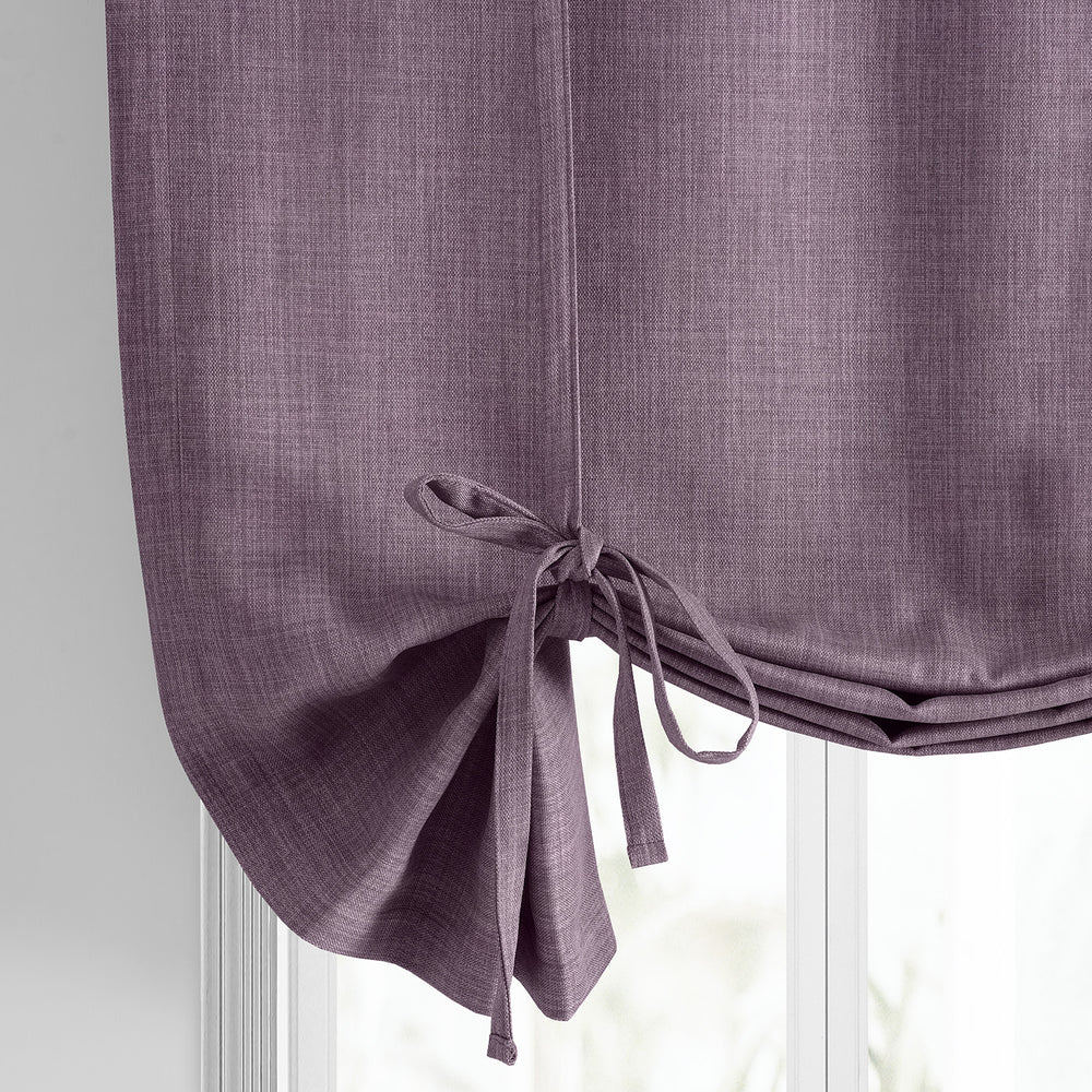 Iris Textured Faux Linen Room Darkening Tie-Up Window Shade