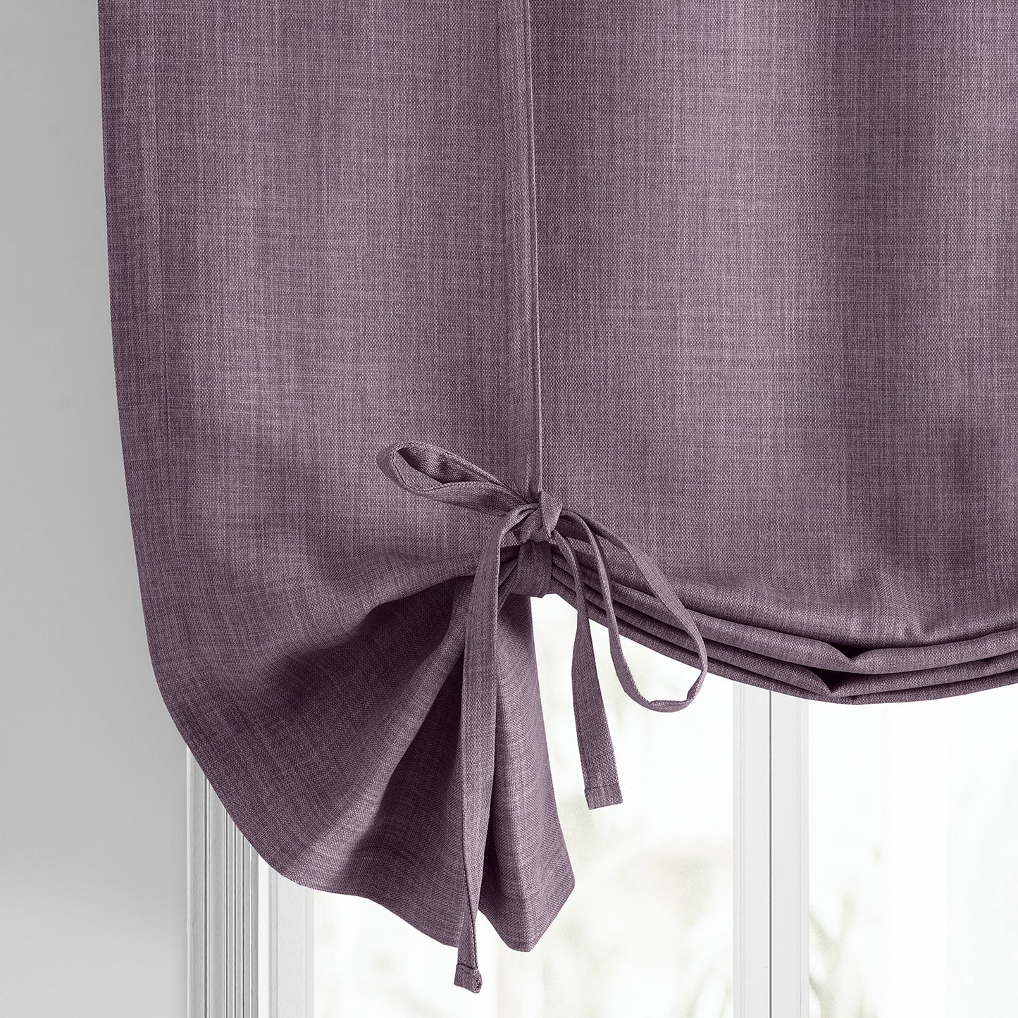 Iris Textured Faux Linen Room Darkening Tie-Up Window Shade