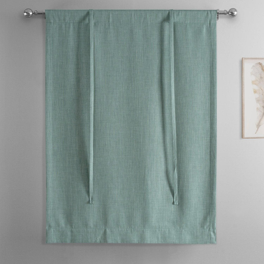 Sea Thistel Textured Faux Linen Tie-Up Window Shade - HalfPriceDrapes.com