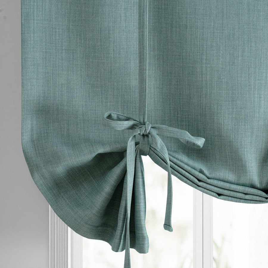 Sea Thistel Textured Faux Linen Tie-Up Window Shade - HalfPriceDrapes.com