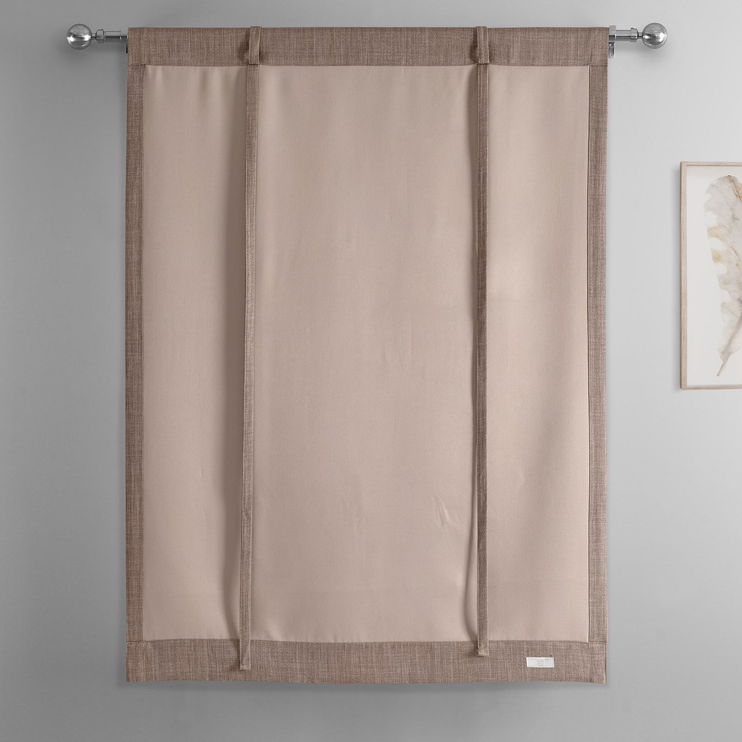 Dutch Cocoa Textured Faux Linen Room Darkening Tie-Up Window Shade