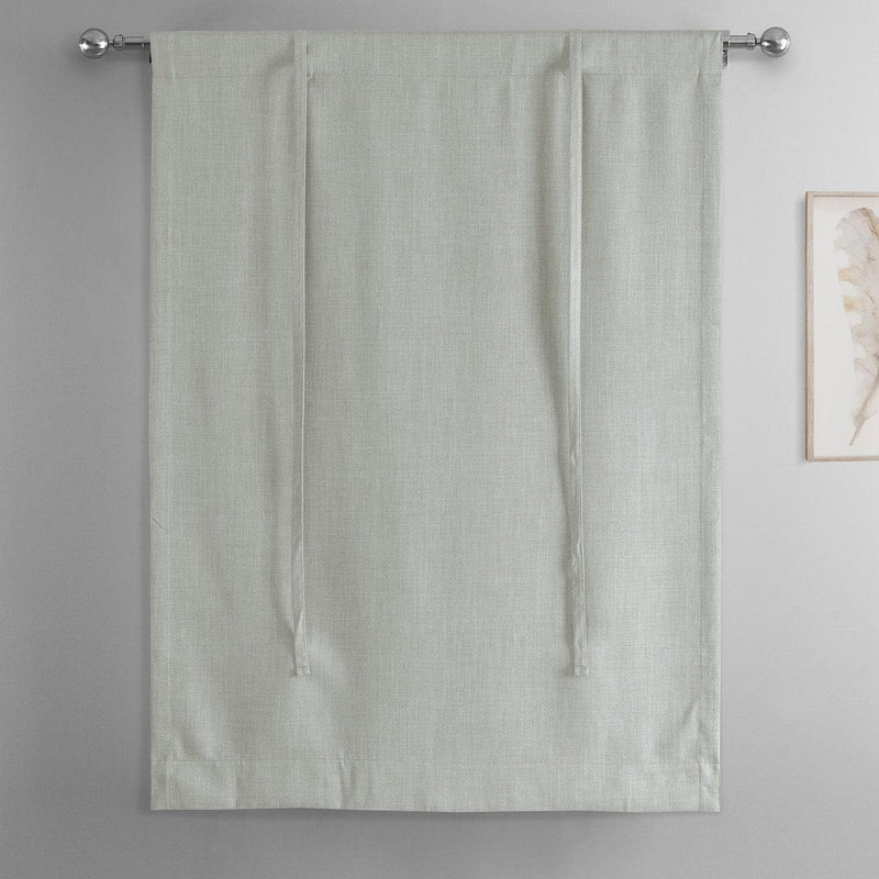 Oyster Textured Faux Linen Tie-Up Window Shade - HalfPriceDrapes.com