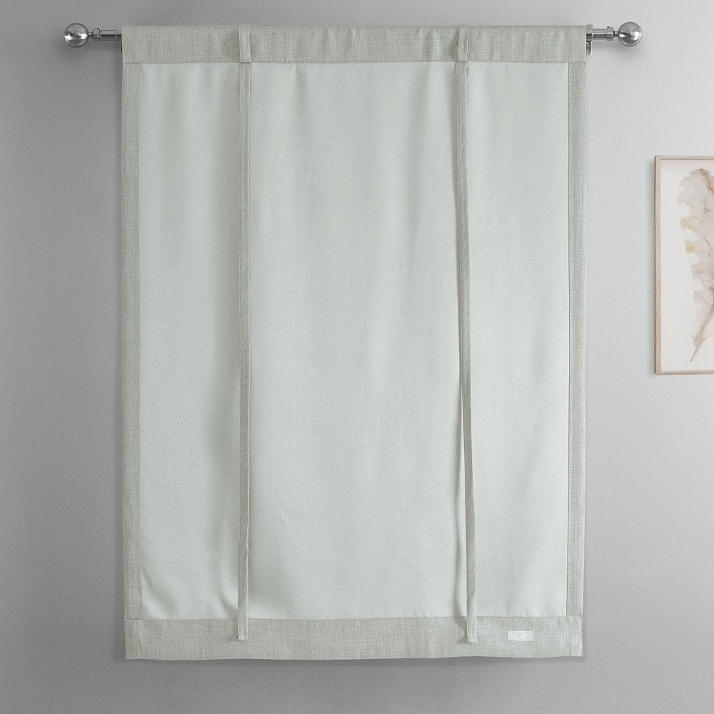 Oyster Textured Faux Linen Tie-Up Window Shade - HalfPriceDrapes.com