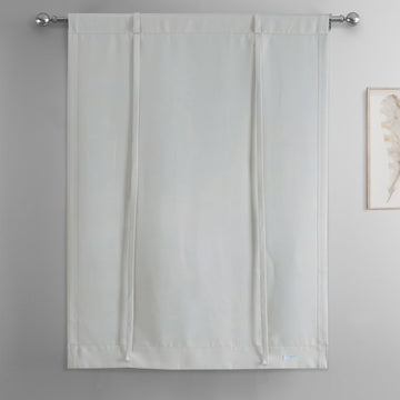 Oyster Mist Textured Faux Linen Room Darkening Tie-Up Window Shade