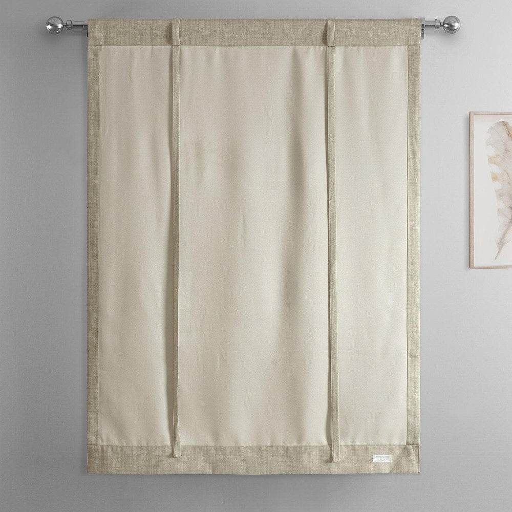 Oatmeal Textured Faux Linen Tie-Up Window Shade - HalfPriceDrapes.com