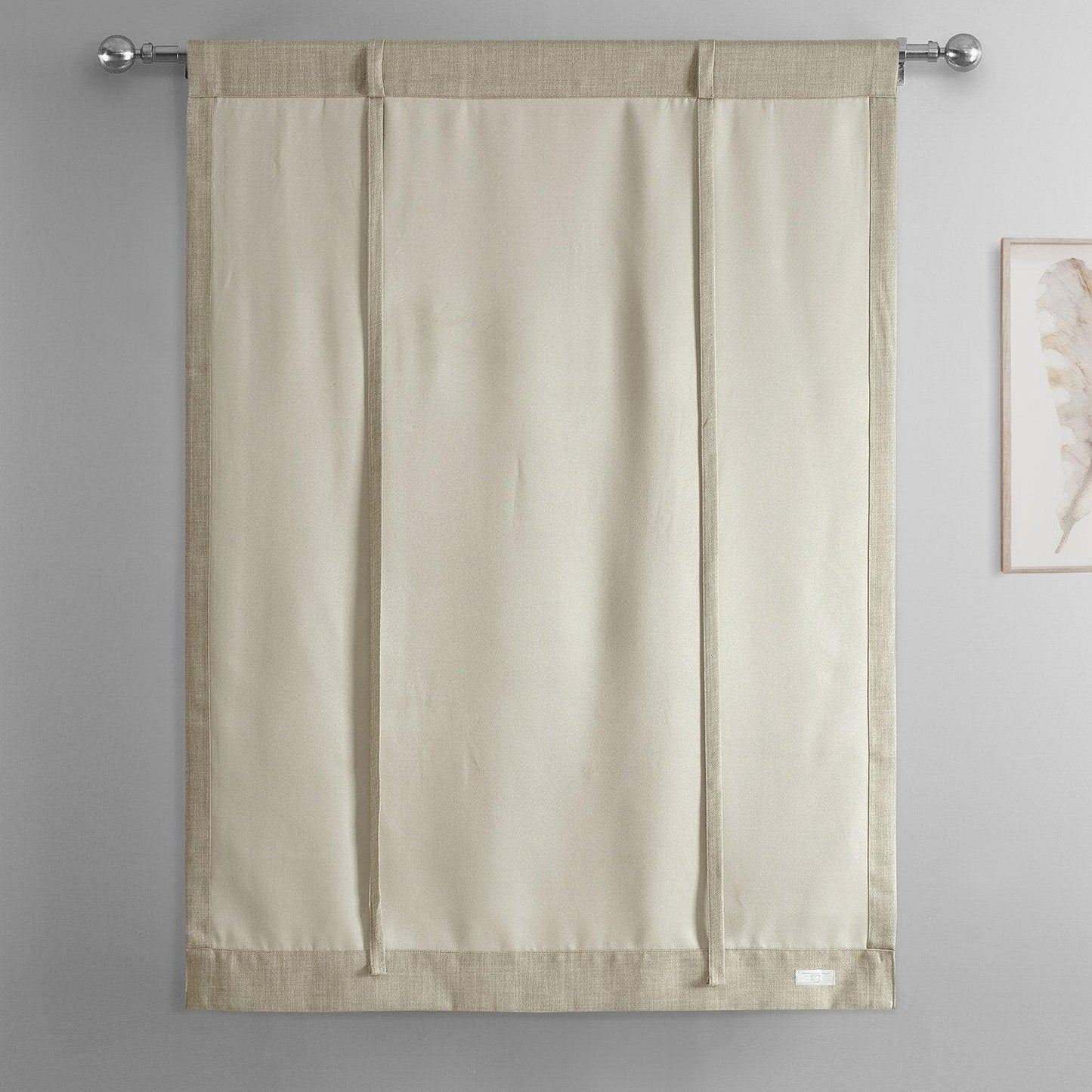 Oatmeal Textured Faux Linen Tie-Up Window Shade - HalfPriceDrapes.com