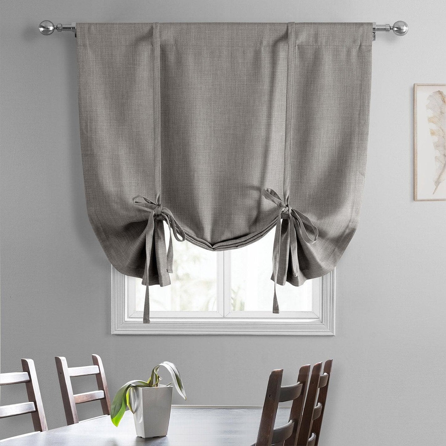 Clay Textured Faux Linen Tie-Up Window Shade - HalfPriceDrapes.com