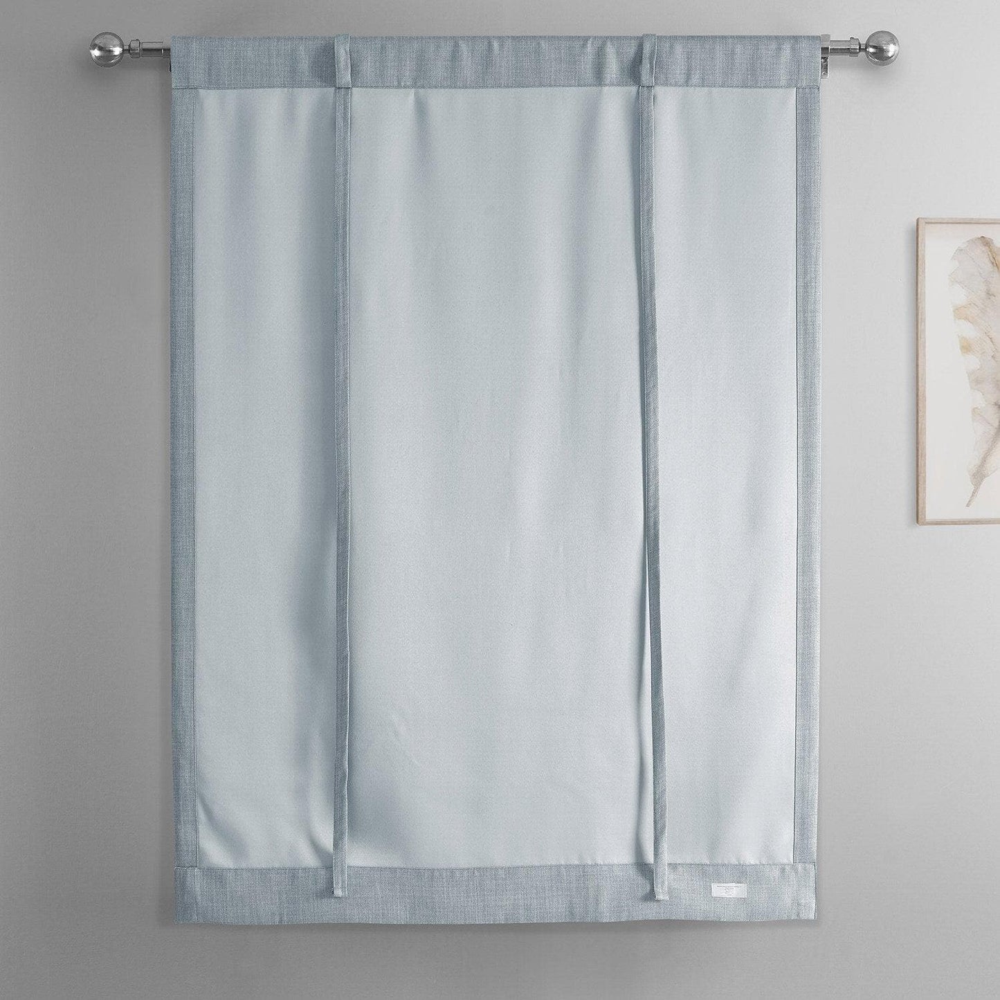 Heather Grey Textured Faux Linen Tie-Up Window Shade - HalfPriceDrapes.com