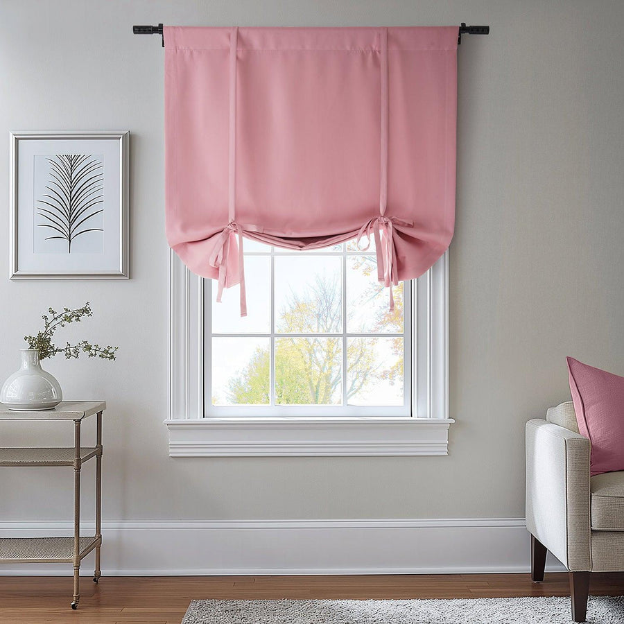 Precious Pink Tie-Up Window Shade - HalfPriceDrapes.com