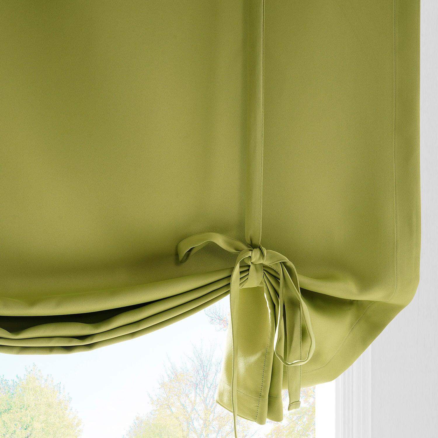 Moss Green Tie-Up Window Shade - HalfPriceDrapes.com