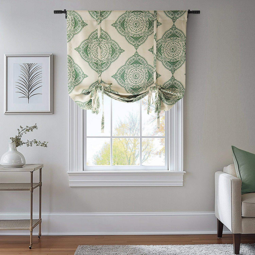 Henna Clover Emblem Tie-Up Window Shade - HalfPriceDrapes.com