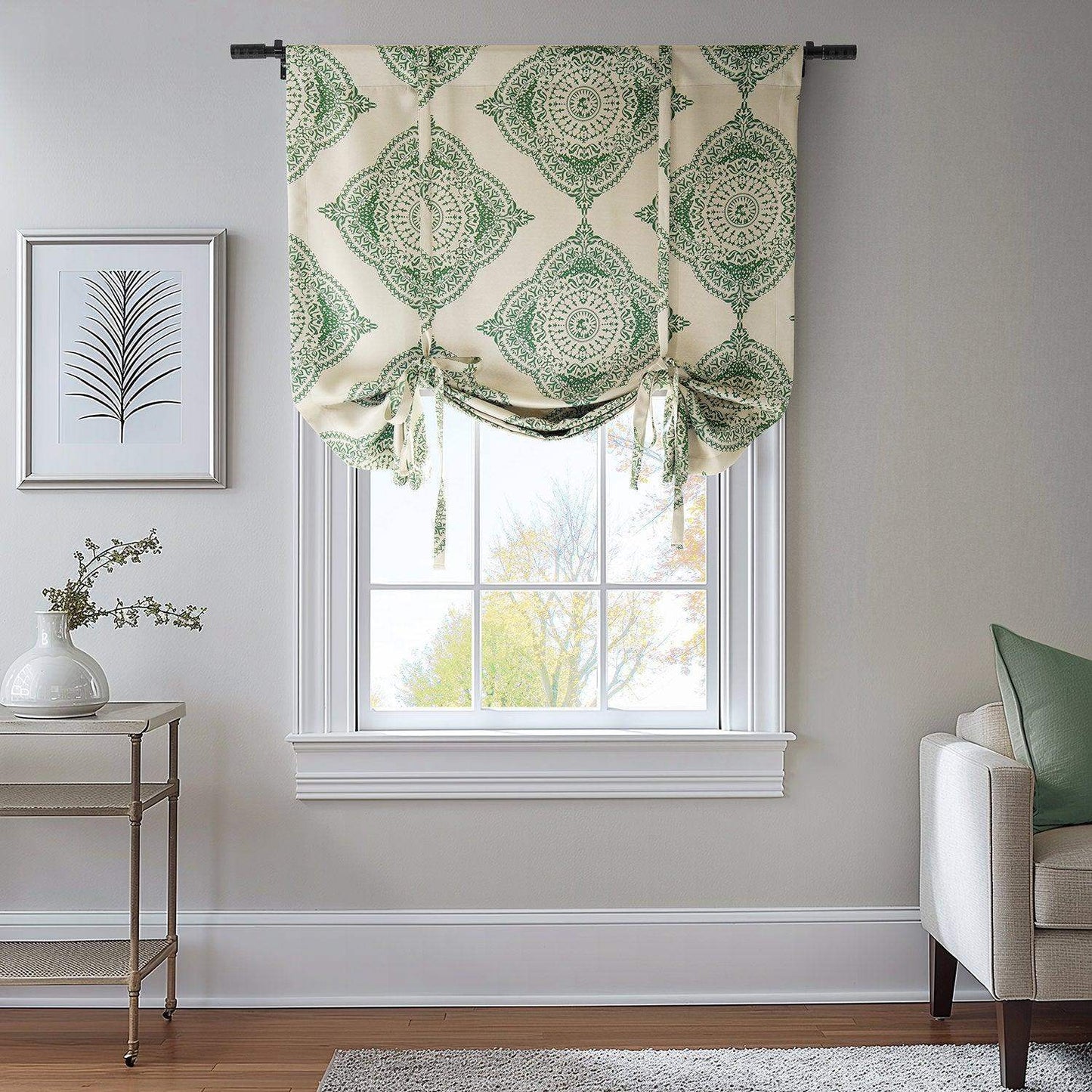 Henna Clover Emblem Tie-Up Window Shade - HalfPriceDrapes.com