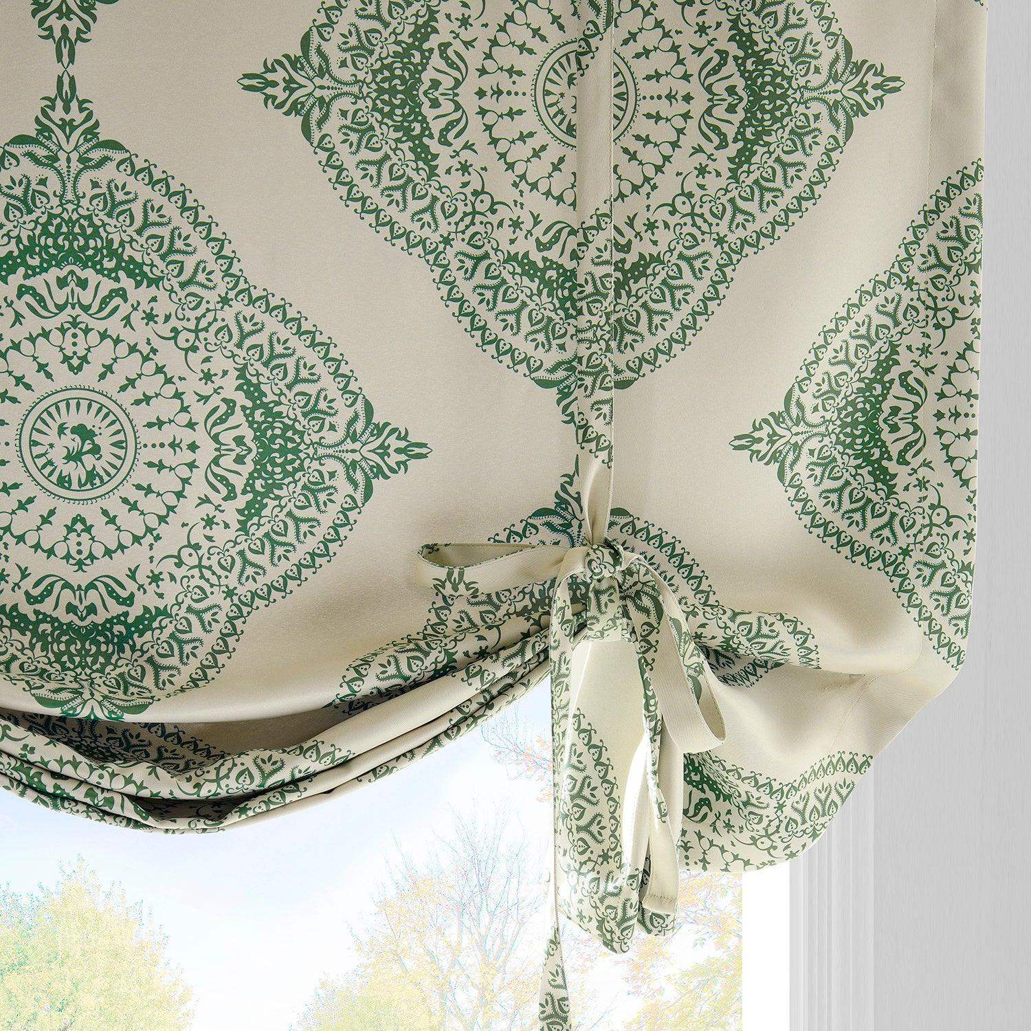 Henna Clover Emblem Tie-Up Window Shade - HalfPriceDrapes.com