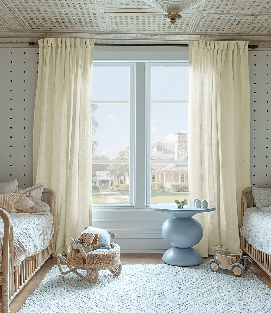 Barley Heavy Faux Linen Custom Curtain