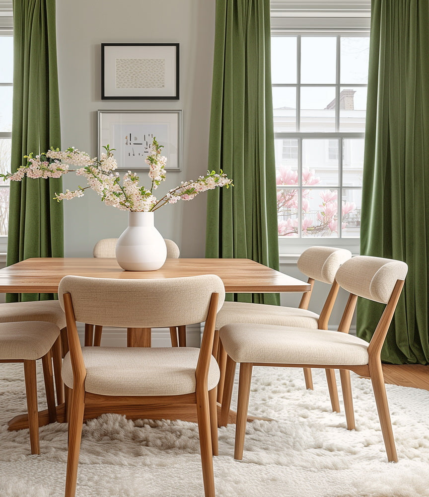 Basque Green Signature Velvet Custom Curtain