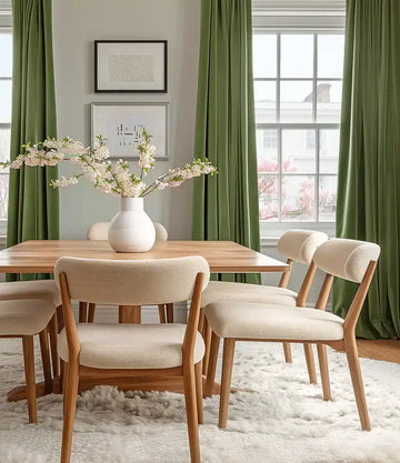 Basque Green Signature Velvet Custom Curtain