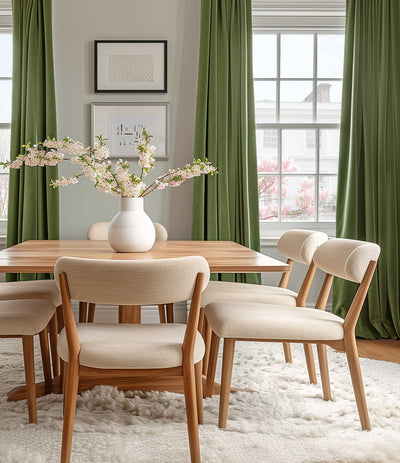 Basque Green Signature Velvet Custom Curtain