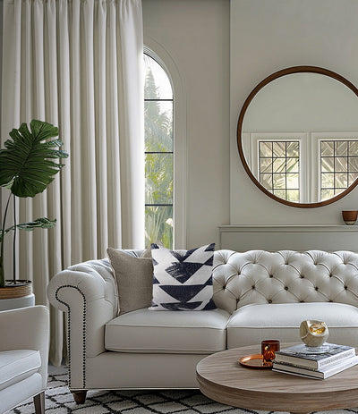 Birch Textured Faux Linen Custom Curtain