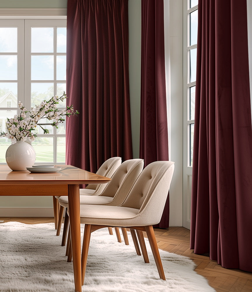 Burgundy Signature Velvet Custom Curtain
