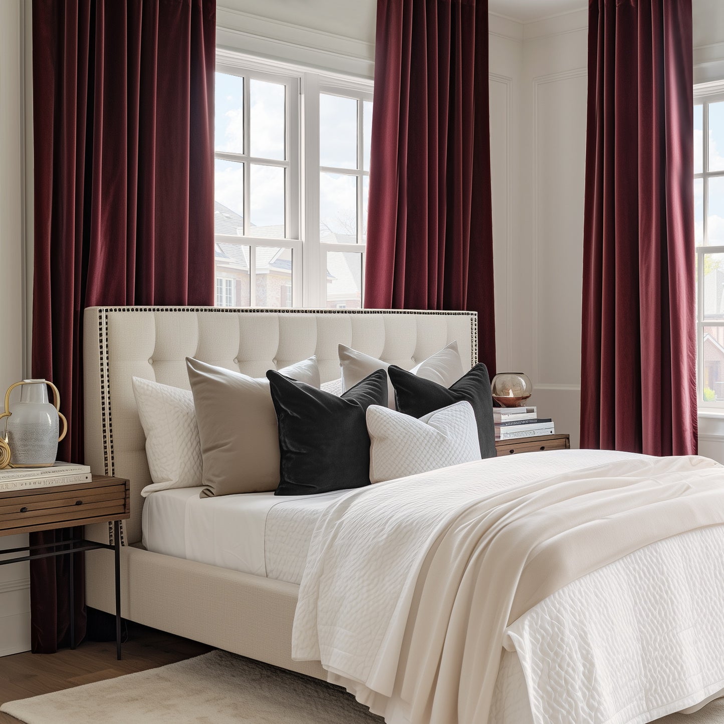 Burgundy Signature Velvet Custom Curtain