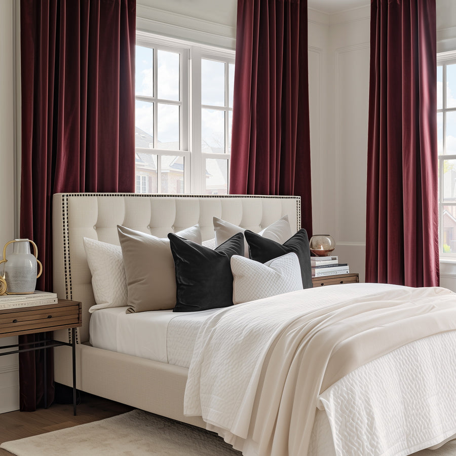 Burgundy Signature Velvet Custom Curtain