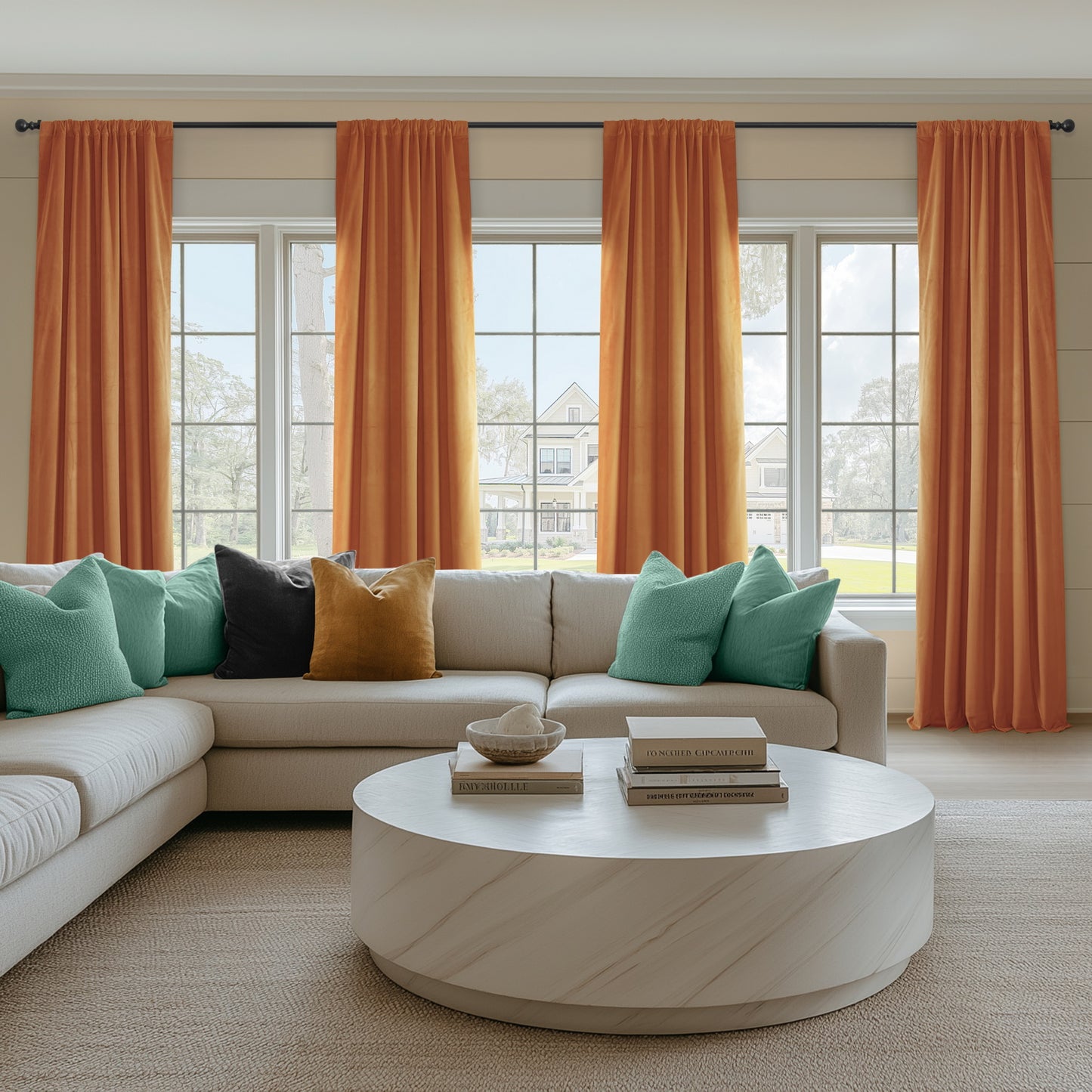 Burnt Pumpkin Signature Velvet Custom Curtain