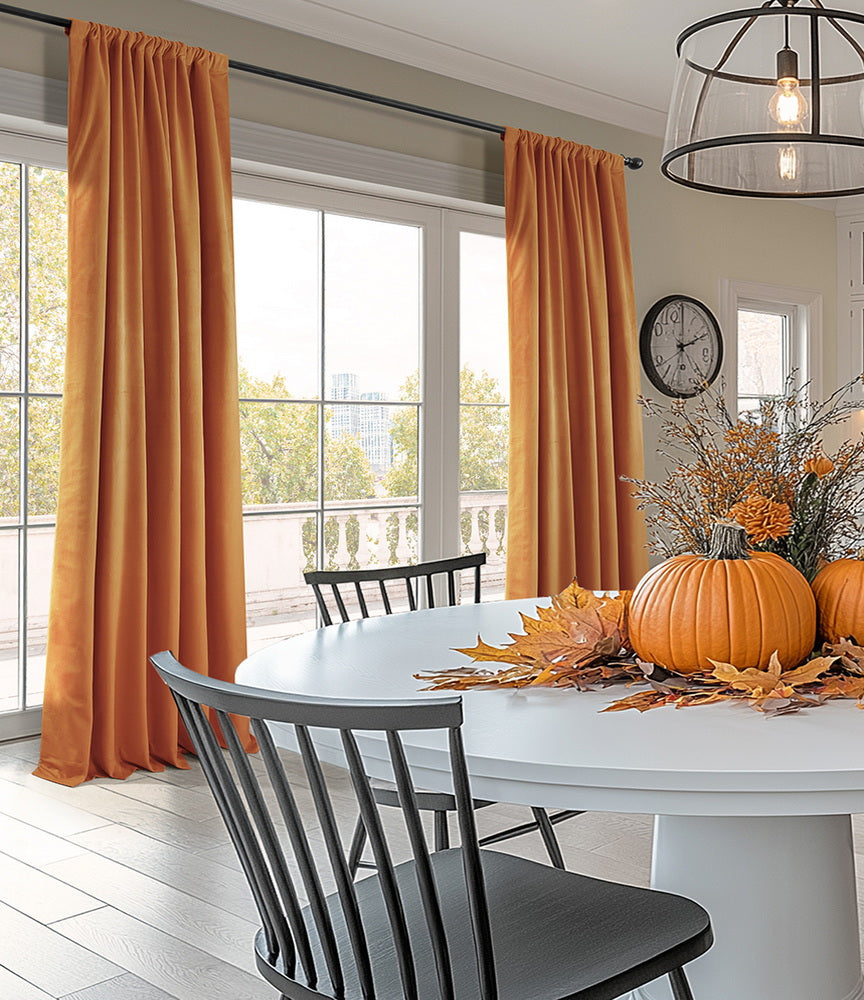 Burnt Pumpkin Signature Velvet Custom Curtain