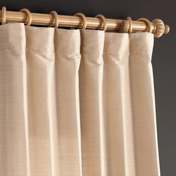 Sandcastle Tan Striped Hand Weaved Cotton Custom Curtain