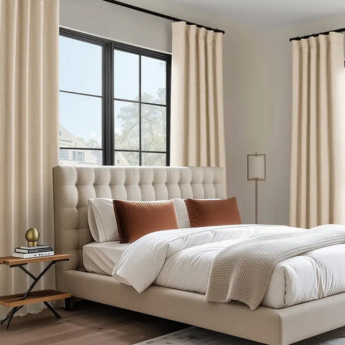 Candlelight Bellino Textured Faux Linen Custom Curtain