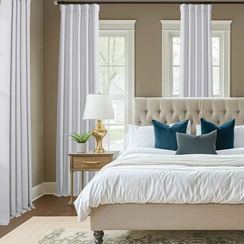 Mist White Bellino Textured Faux Linen Custom Curtain