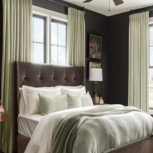 Cool Beige Signature Velvet Custom Curtain