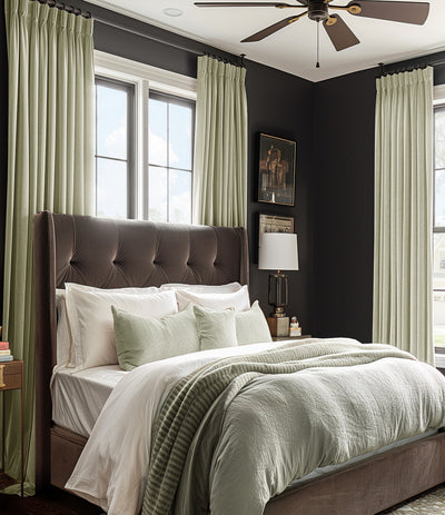 Cool Beige Signature Velvet Custom Curtain