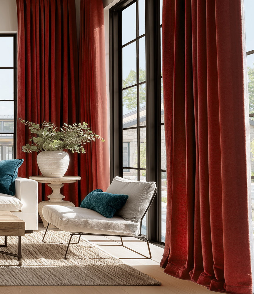 Crimson Rust Signature Velvet Custom Curtain