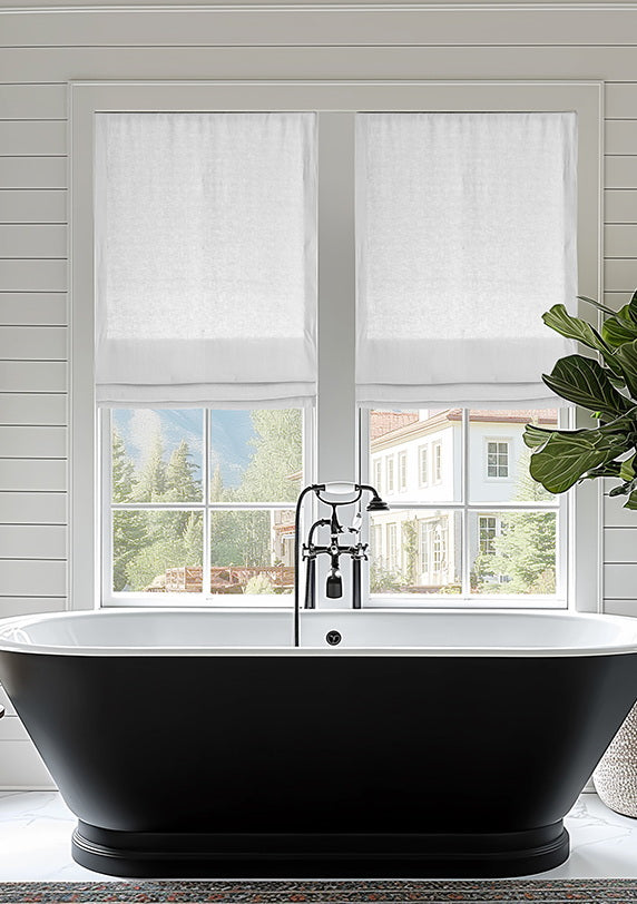French Linen Roman Shades