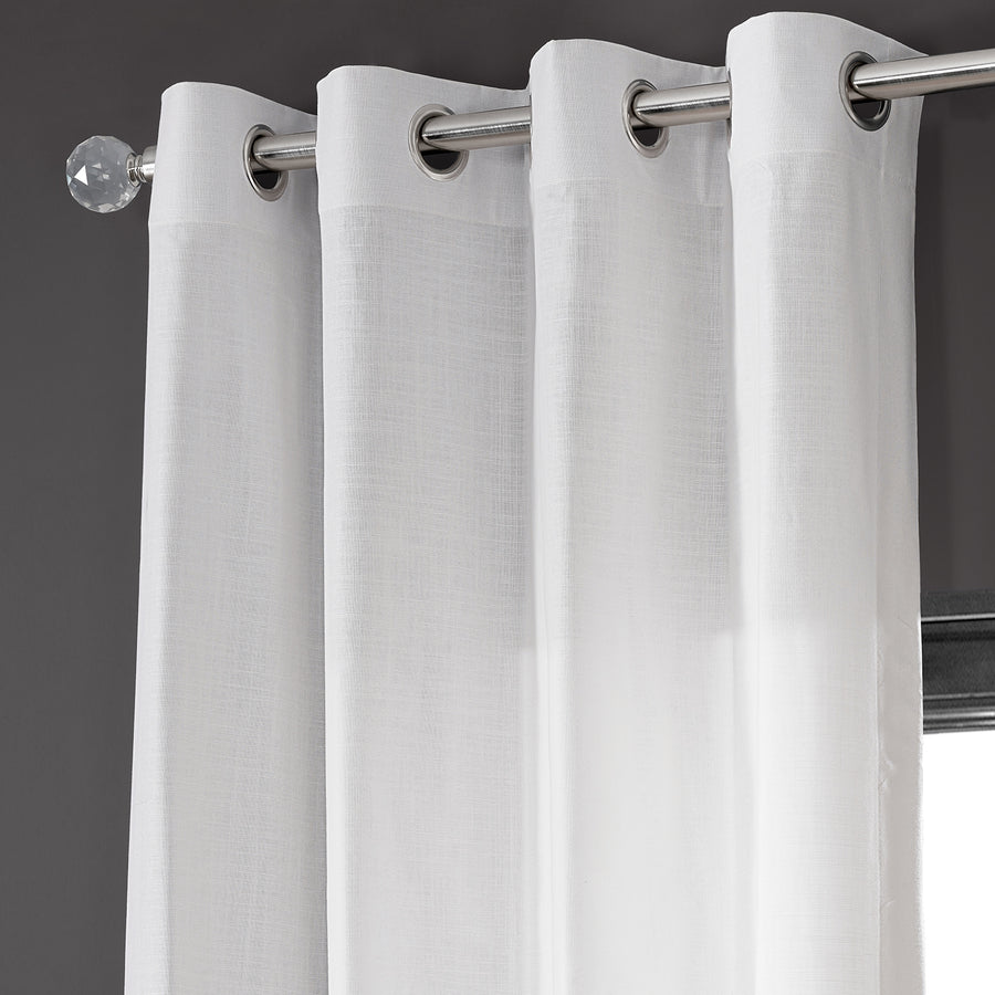 Prime White Dune Textured Cotton Custom Curtain
