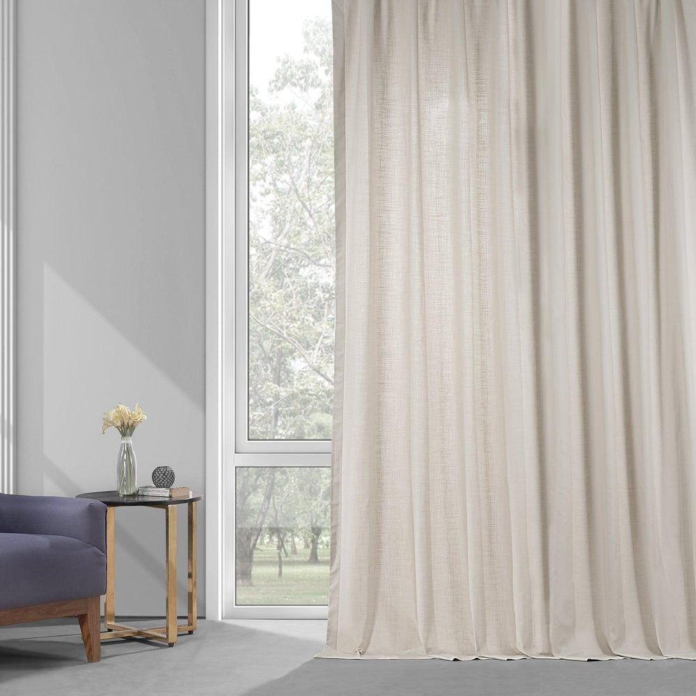 Supreme Cream Dune Textured Cotton Custom Curtain
