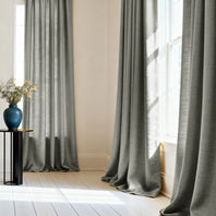 Dark Grey Dune Textured Cotton Custom Curtain