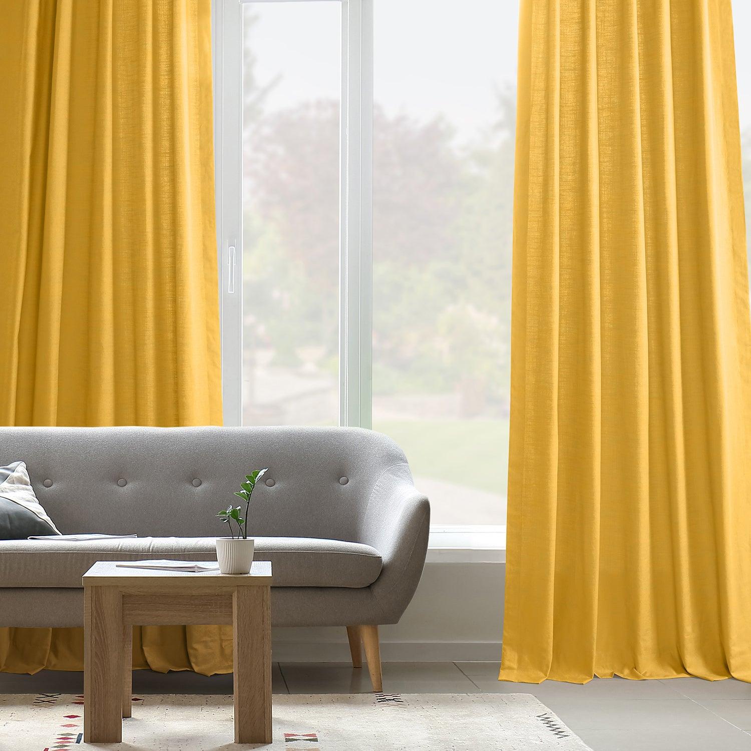 Ochre Dune Textured Cotton Custom Curtain - HalfPriceDrapes.com