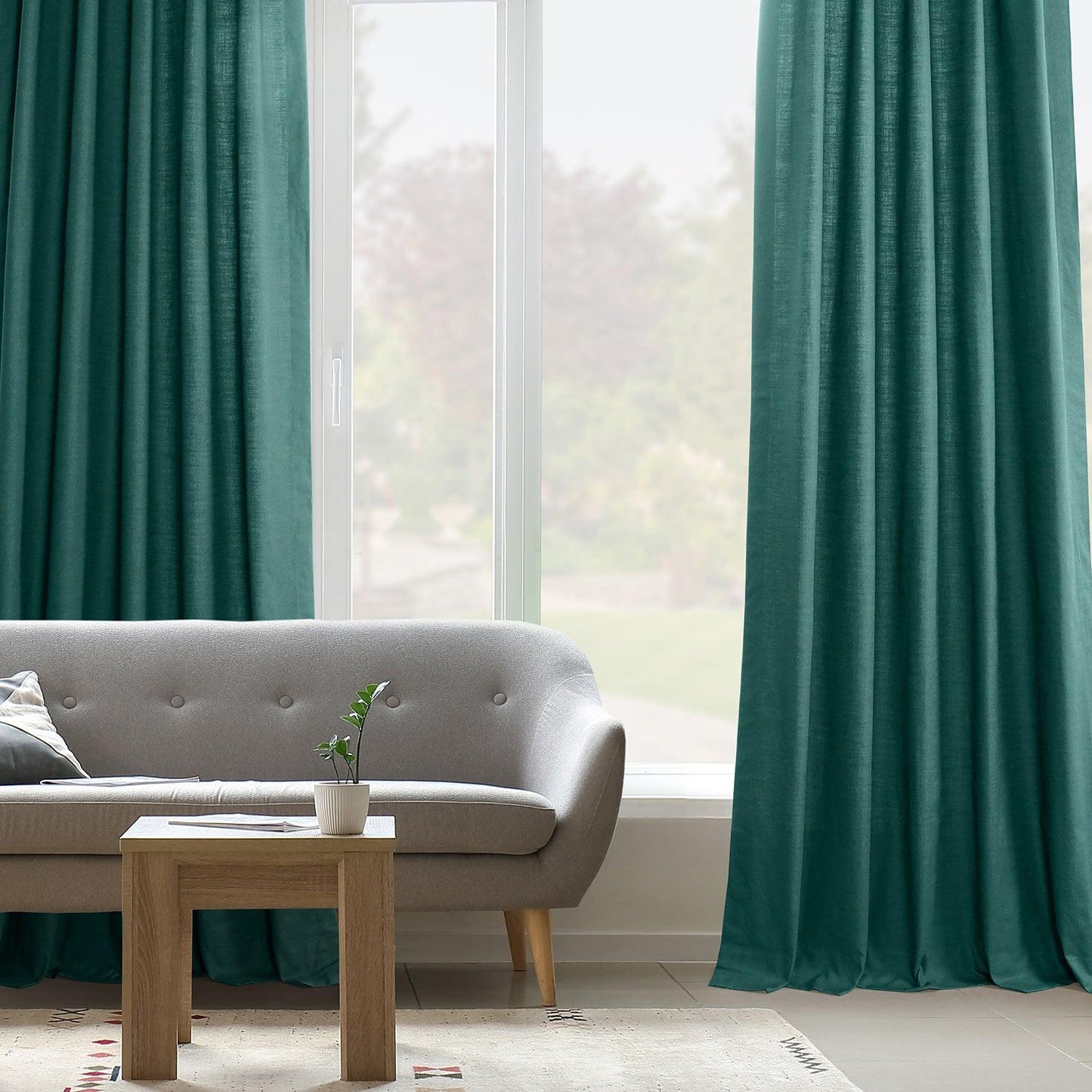 Dark Teal Dune Textured Cotton Custom Curtain - HalfPriceDrapes.com