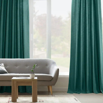 Dark Teal Dune Textured Cotton Custom Curtain - HalfPriceDrapes.com