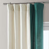 Cream & Dark Teal Green Bold Frame Bordered Dune Textured Cotton Curtain - HalfPriceDrapes.com