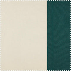 Cream & Dark Teal Green Bold Frame Bordered Dune Textured Cotton Curtain