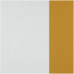 White & Orchre Bold Frame Bordered Dune Textured Cotton Room Darkening Curtain