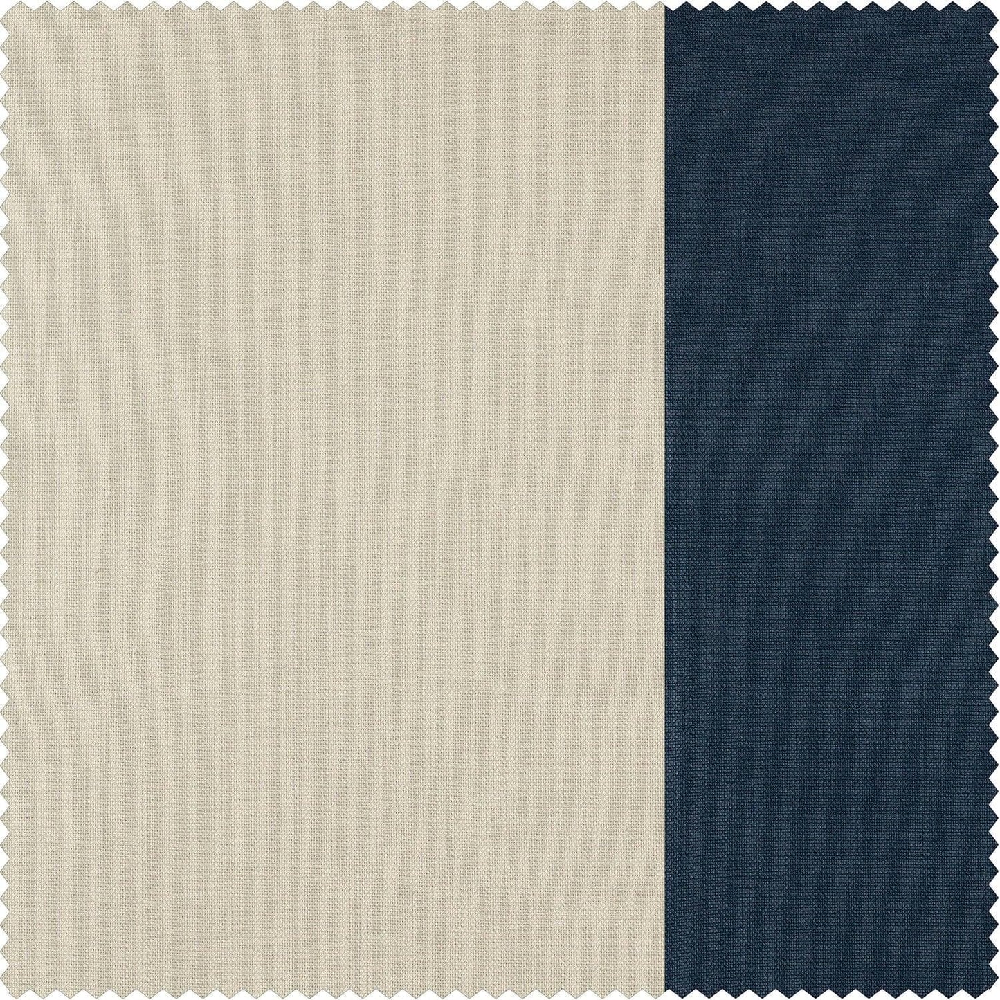 Beige & Navy Bold Frame Bordered Dune Textured Cotton Fabric - HalfPriceDrapes.com