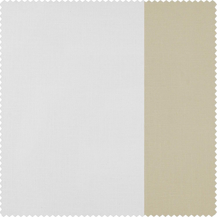 White & Beige Bold Frame Bordered Dune Textured Cotton Swatch - HalfPriceDrapes.com