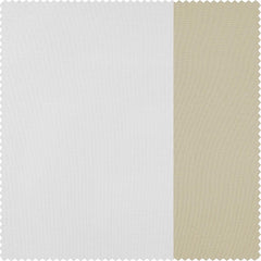 White & Beige Bold Frame Bordered Dune Textured Cotton Room Darkening Curtain