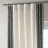 Sharkskin Black Bordered Cotton Curtain - HalfPriceDrapes.com