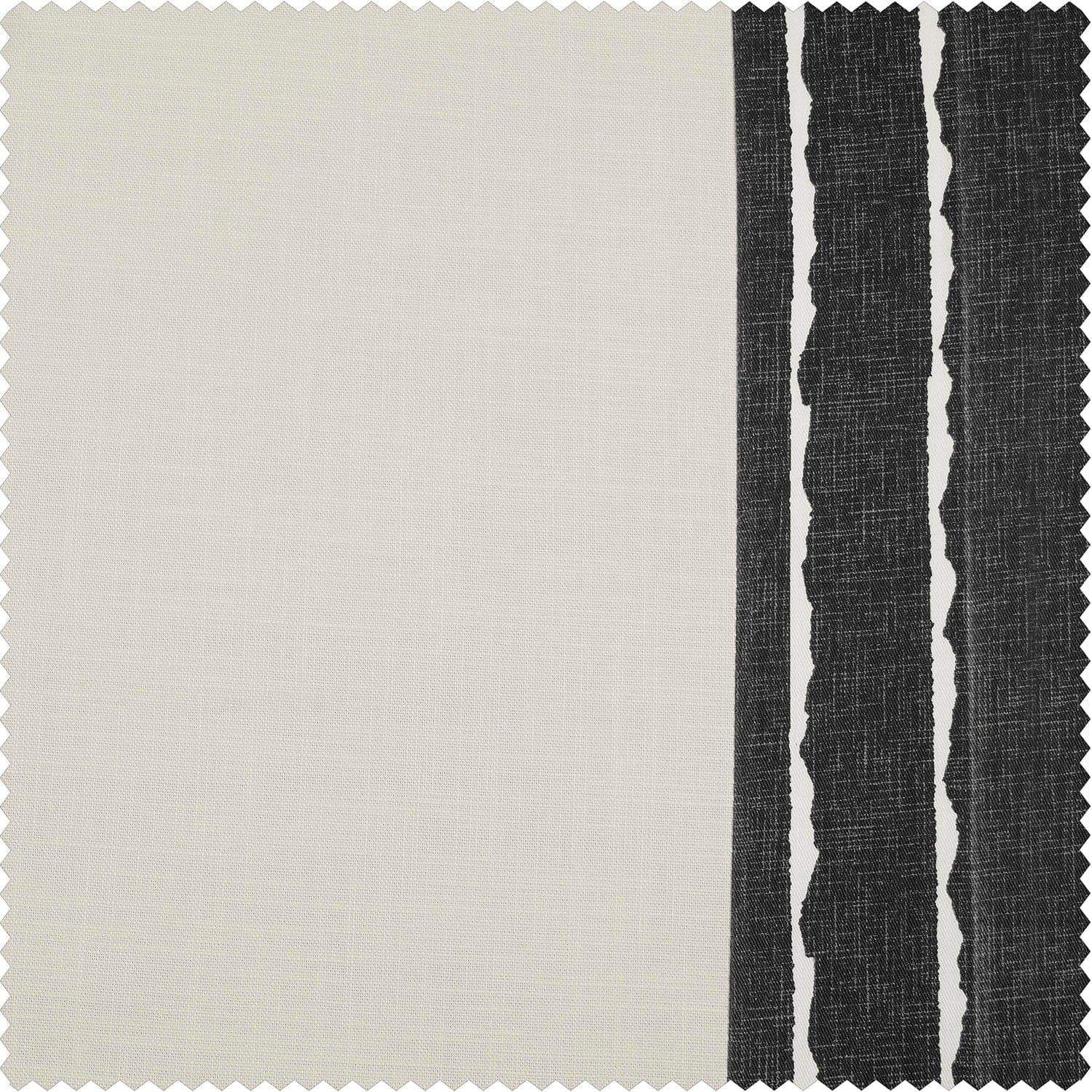 Sharkskin Black Bordered Cotton Swatch - HalfPriceDrapes.com