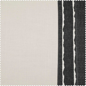 Sharkskin Black Bordered Cotton Swatch - HalfPriceDrapes.com