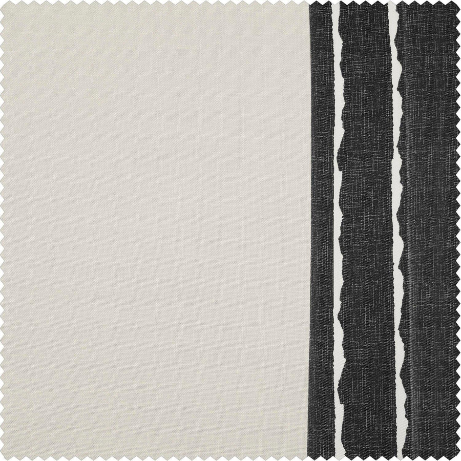 Sharkskin Black Bordered Cotton Swatch - HalfPriceDrapes.com